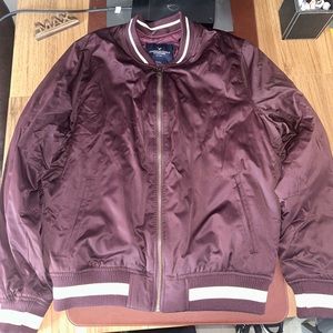 American Eagle Maroon Bomber Jacket